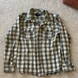 Hurley Brown and Cream Checkered Shirt